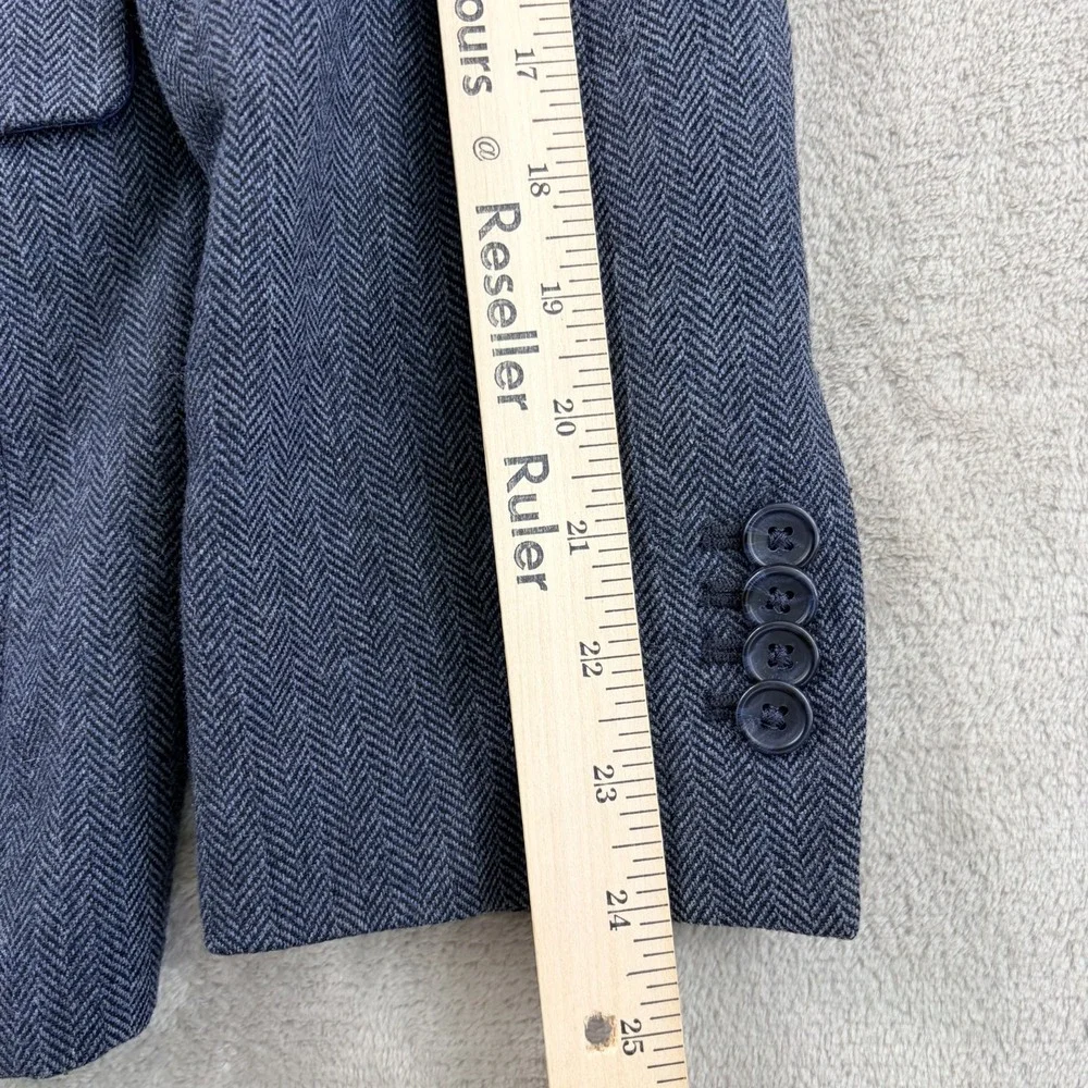 Banana Republic Slim Fit Blazer Sport Coat Navy Wool Blend Herringbone Men 40S